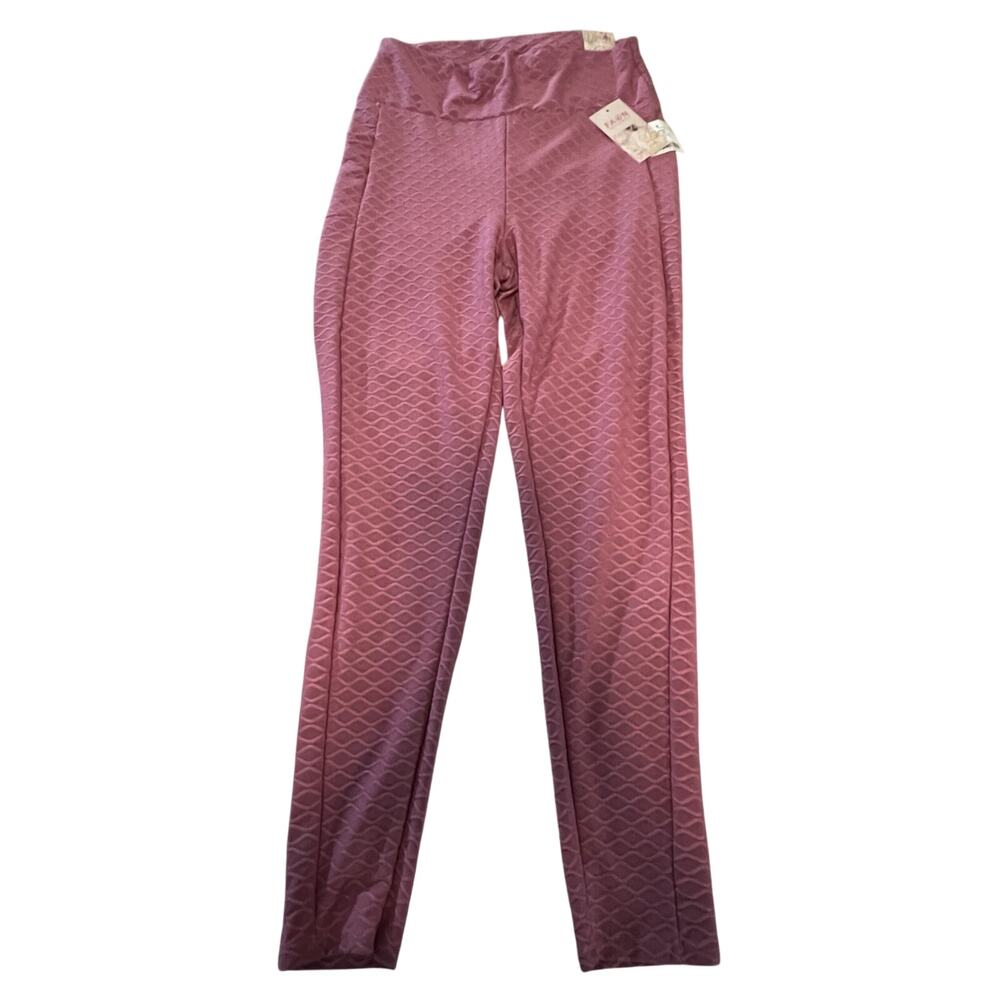 NWT Fawn Activewear Ruched Honeycomb Leggings Dusty Pink Textured Athlesuire XL